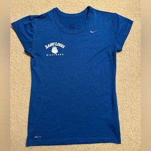 Saint Louis University SLU Billikens Nike Fit Short Sleeve T Shirt Blue Small
